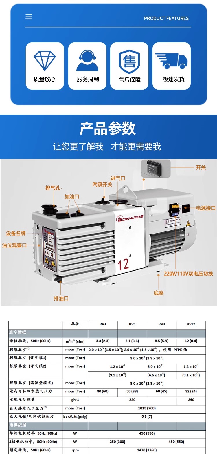 爱德华RV5双极选片式真空泵